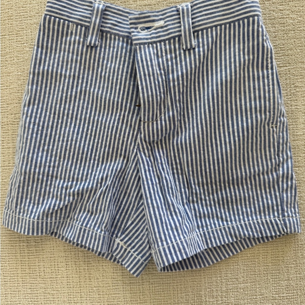 Ralph Lauren Baby Blue and White Striped Shorts